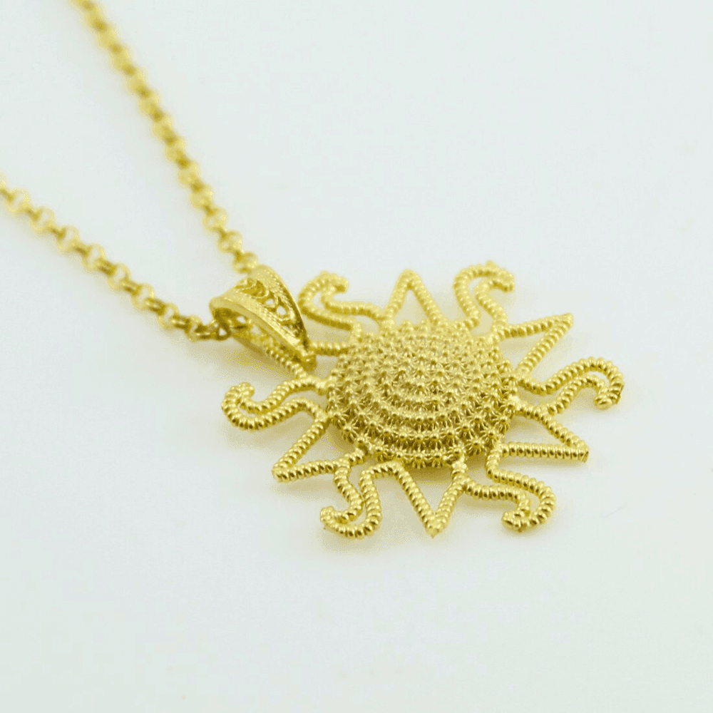 Collana Sole e Corbula in Argento 925 Dorato - 2