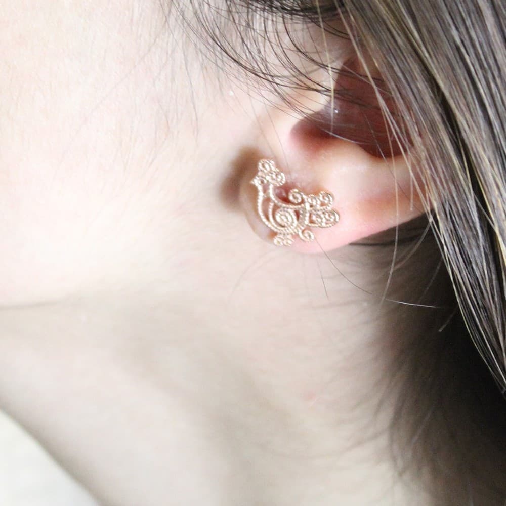 Orecchini Pavoncella Sarda in Argento Oro Rosa - 3