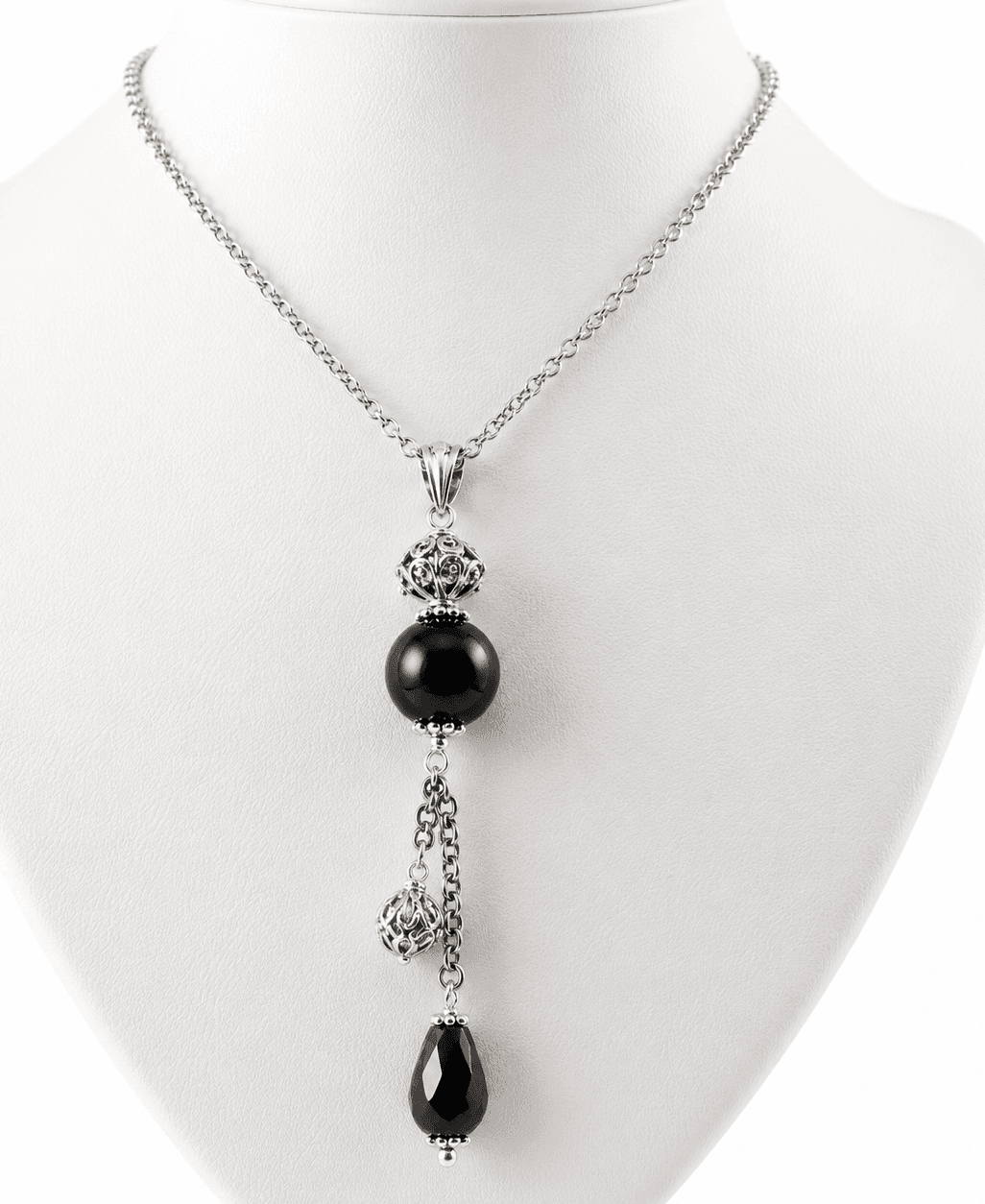 Collana Sarda con Bottone e Su Coccu Onice Argento 925 - 2