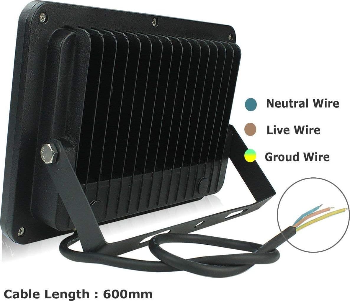 FARO FARETTO PROIETTORE A LED PER DA ESTERNO IP65 LUCE FREDDA CALDA 30 50 100 W - 5