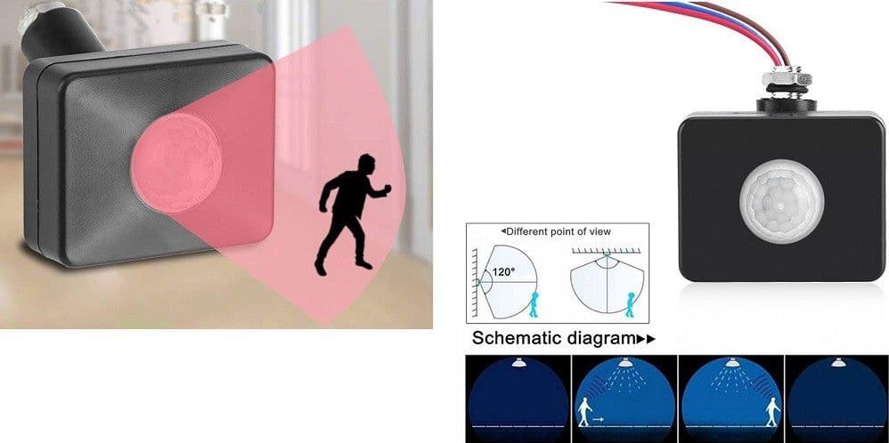 MINI SENSORE DI MOVIMENTO CREPUSCOLARE INFRAROSSI ANTIFURTI LUCE FARI RILEVATORE - 3