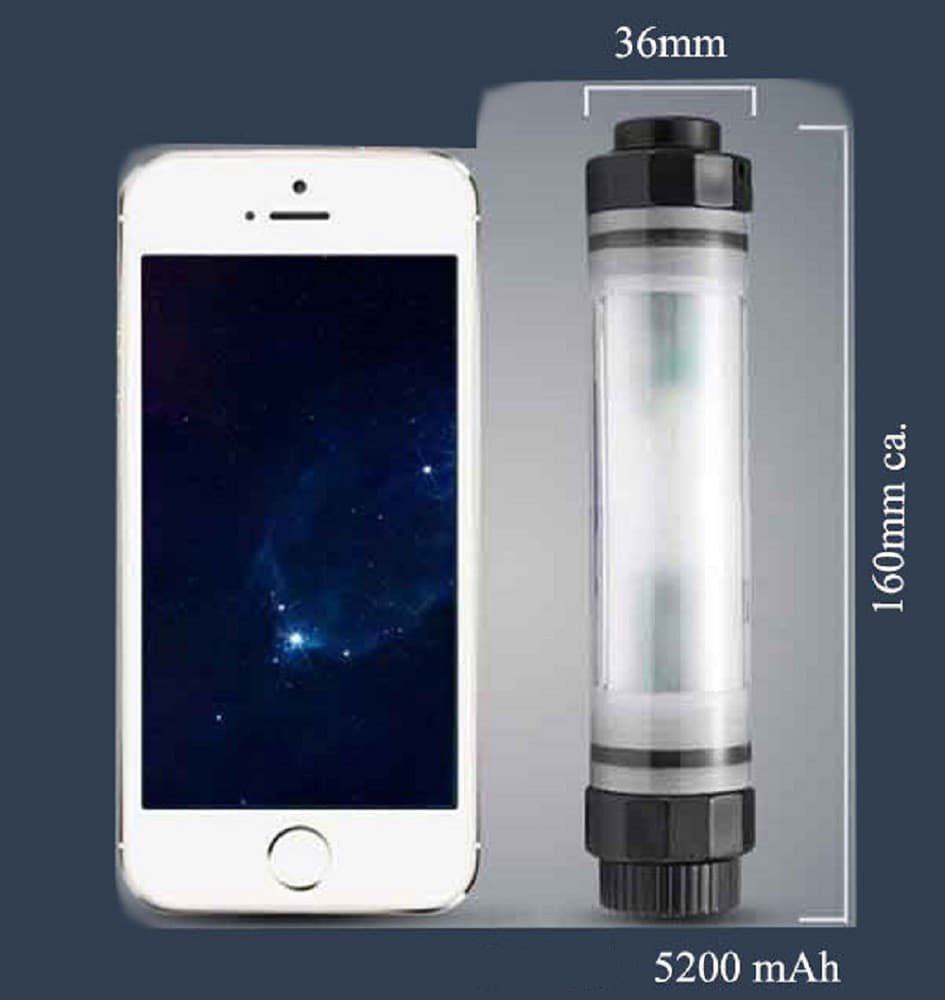 LANTERNA LED TORCIA PORTATILE LAMPADA 5200MAH EMERGENZA RICARICABILE USB POWERBANK - 4