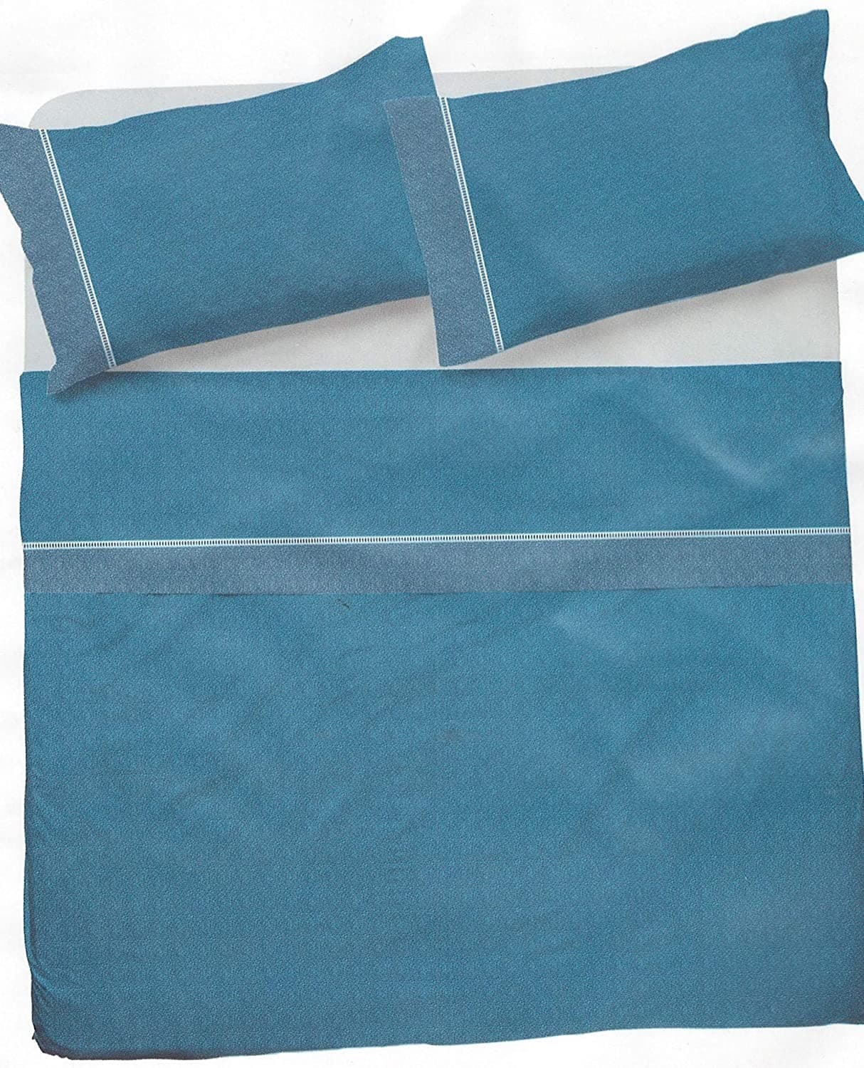OFFERTA NOVIA COMPLETO LENZUOLA VENERE LETTO MATRIMONIALE TINTA UNITA VERDE COTONE - 7