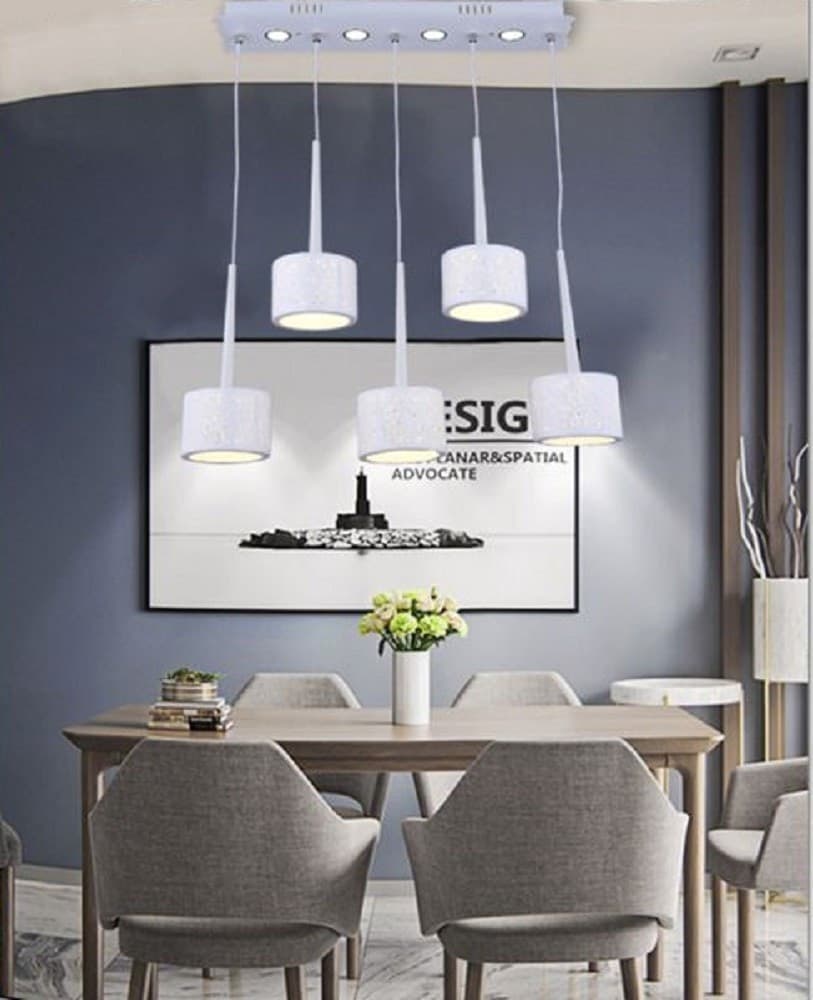 LAMPADARIO DA SOFFITTO SOSPENSIONE PLAFONIERA PARALUME BIANCO 3 ACCENSIONI B10 - 3