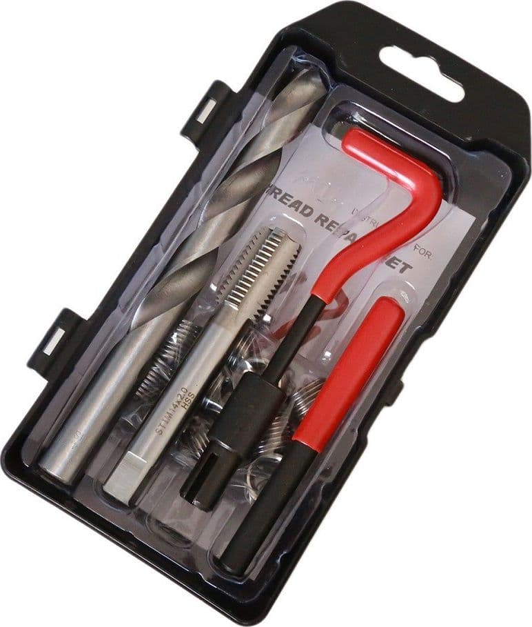KIT RIPARAZIONE FILETTI 15 PZ ELICOIDI M14 x 2.0 RIPRISTINA FILETTATURE ROVINATE - 4