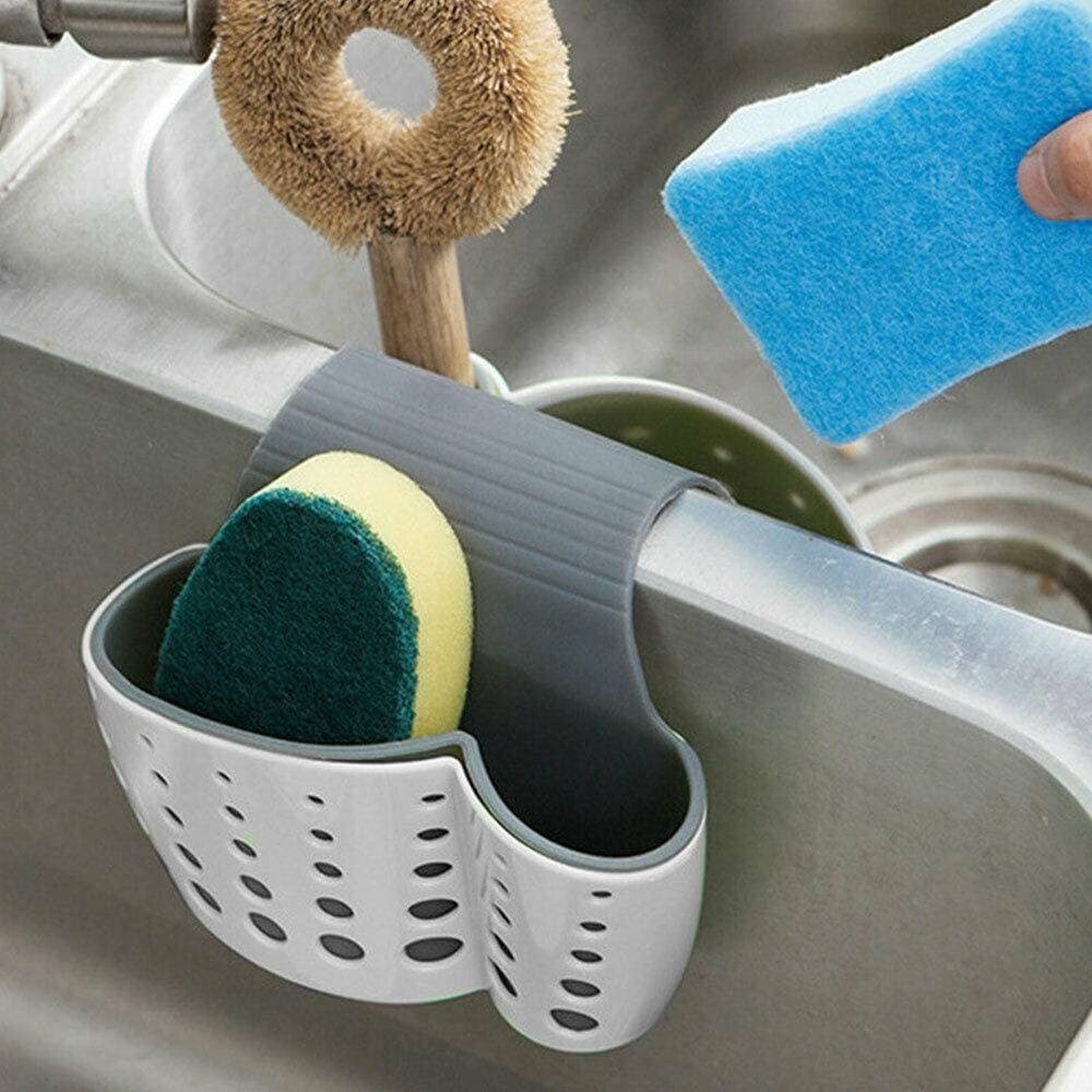 PORTA SPUGNE ORGANIZZATORE PORTAOGGETTI LAVELLO CUCINA SALVASPAZIO 2 SCOMPARTI - 6