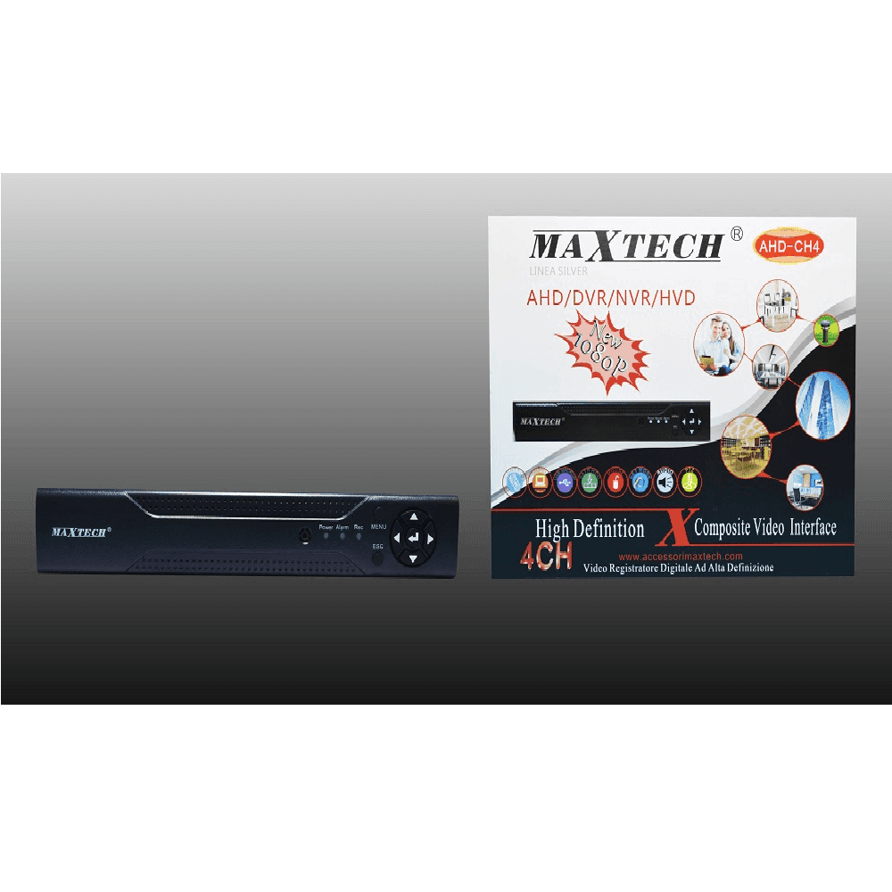 VIDEO REGISTRATORE DIGITALE DVR / AHD / NVR / HVD 4 CANALI MAXTECH AHD-CH4 1080P - 2