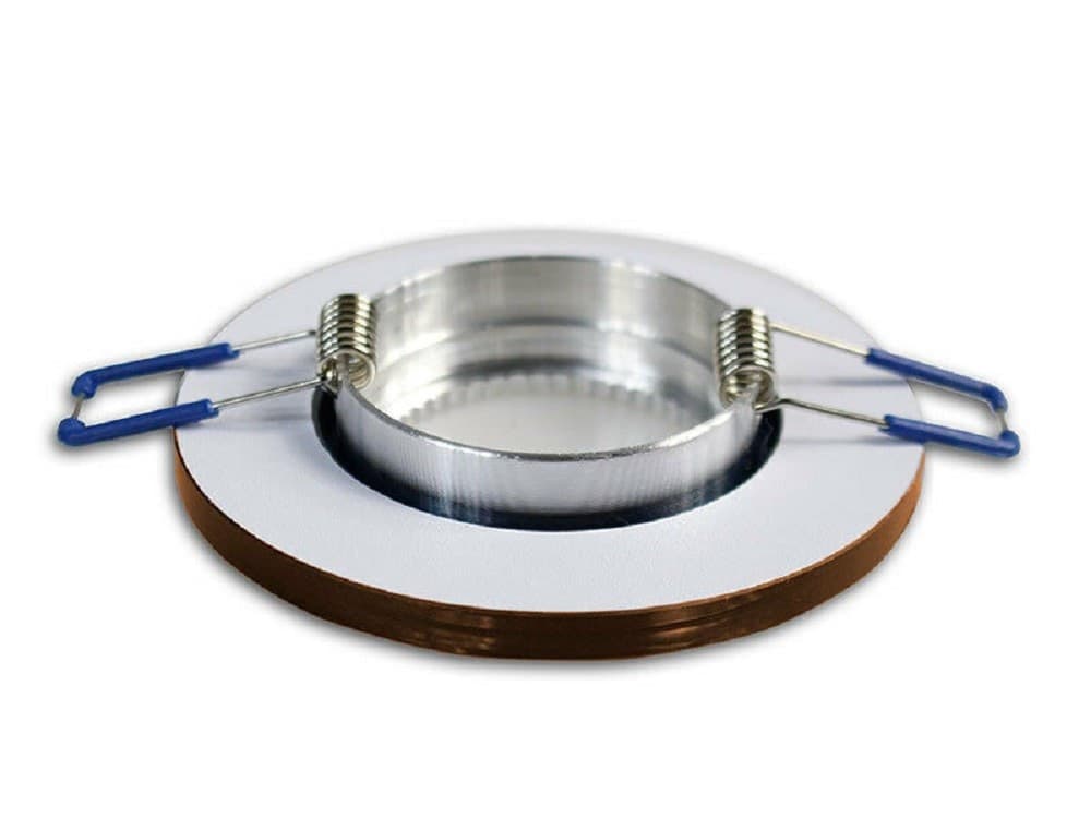 PORTAFARETTO DA INCASSO TONDO VETRO EFFETTO SPECCHIO SUPPORTO CONTROSOFFITTO P19 - 9