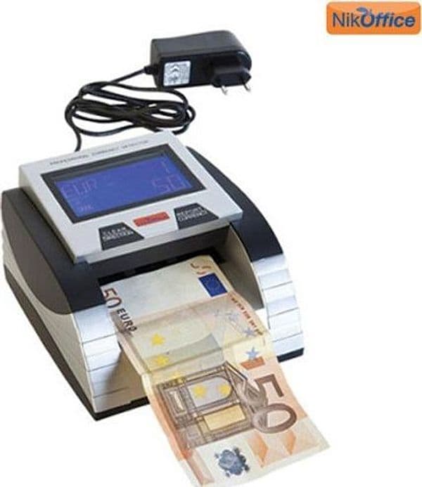 RILEVATORE BANCONOTE FALSE VERIFICA CONTA BANCONOTE A BATTERIA E DC 9V BCE TESTE - 2