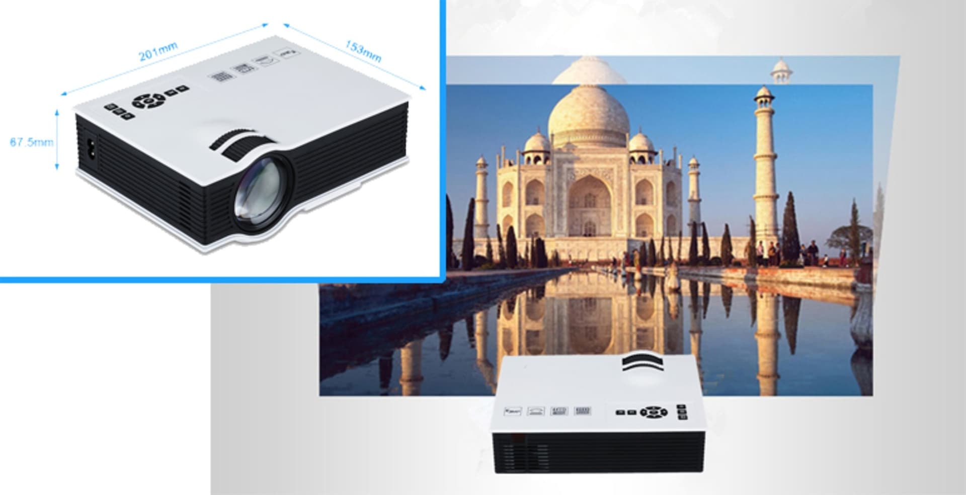 Proiettore Portatile LED Videoproiettore Mini Home Cinema PC VGA/USB/SD/AV/HDMI - 3