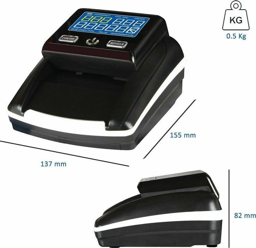 RILEVATORE BANCONOTE FALSE MONEY DETECTOR NEGOZIO VERIFICA RILEVA SOLDI - 2