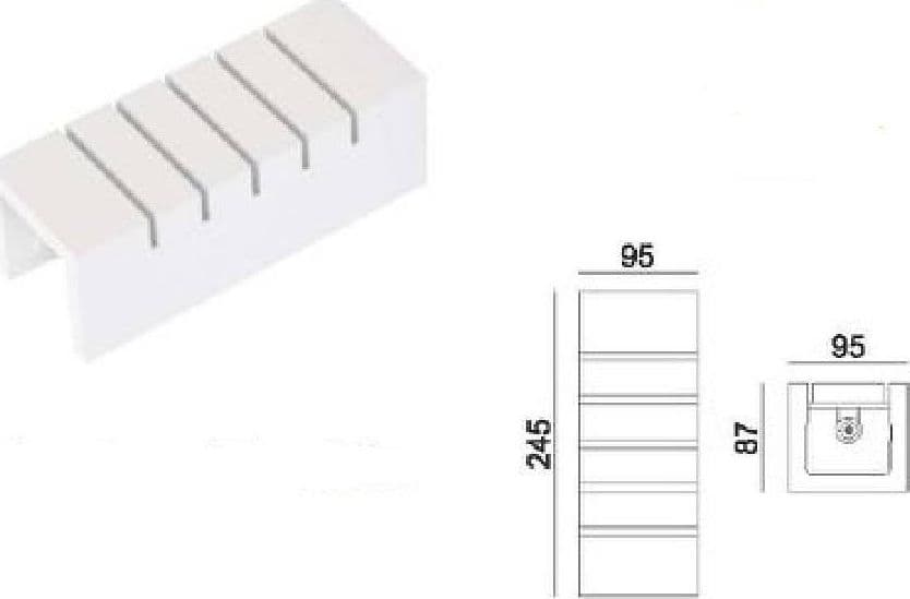 APPLIQUE PARETE UP E DOWN IN GESSO VERNICIABILE RETTANGOLO INTAGLIATO G9 GS-E52 - 2