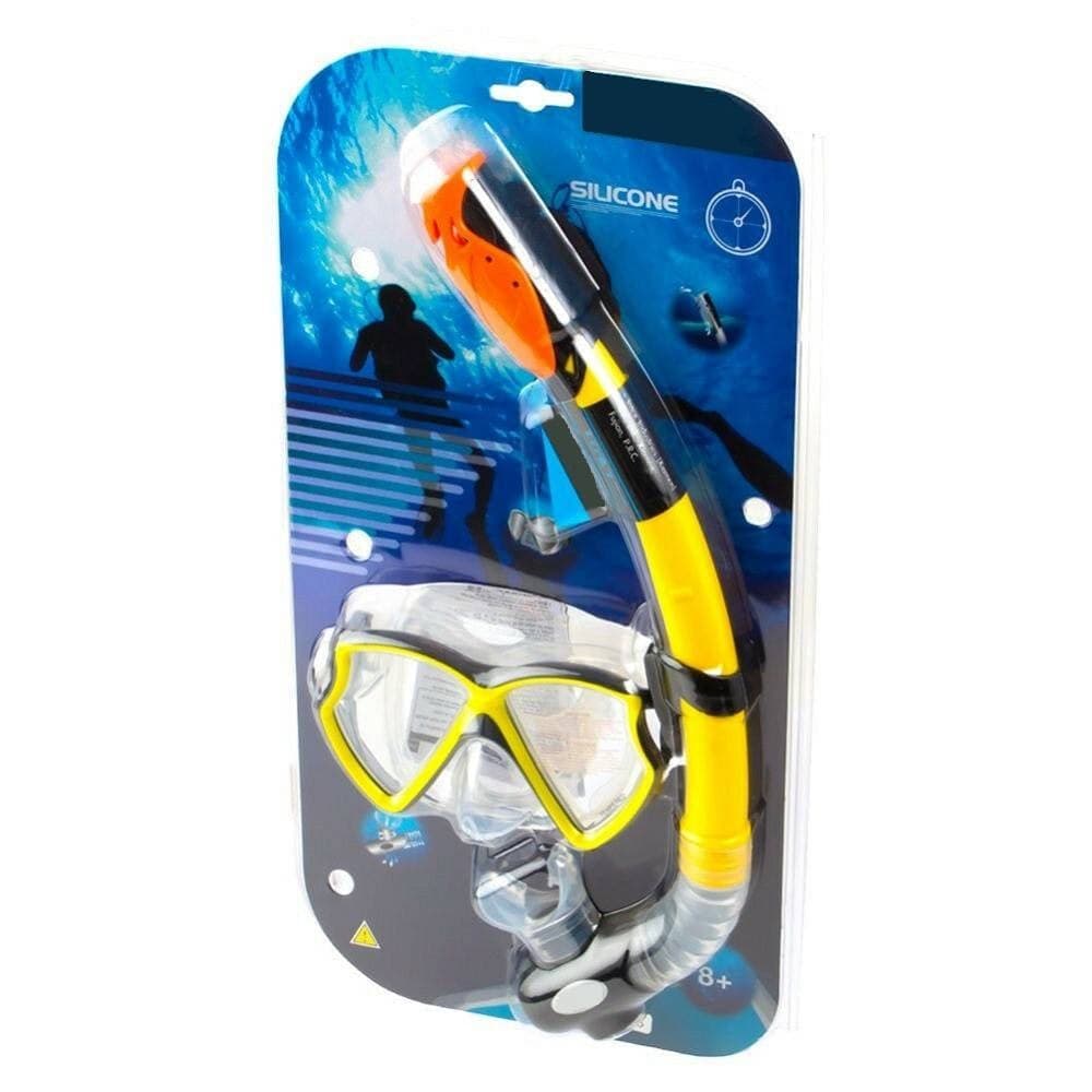SET MASCHERA CON BOCCAIO PER IMMERSIONI SNORKELING SUB MARE PISCINA COLOR 70504L - 2