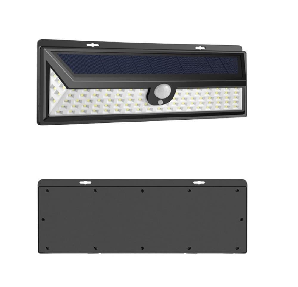 FARO 118 LED CON PANNELLO SOLARE E SENSORE DI MOVIMENTO FARETTO CREPUSCOLARE 30W - 3