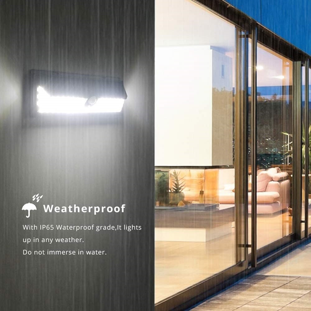FARO 118 LED CON PANNELLO SOLARE E SENSORE DI MOVIMENTO FARETTO CREPUSCOLARE 30W - 5
