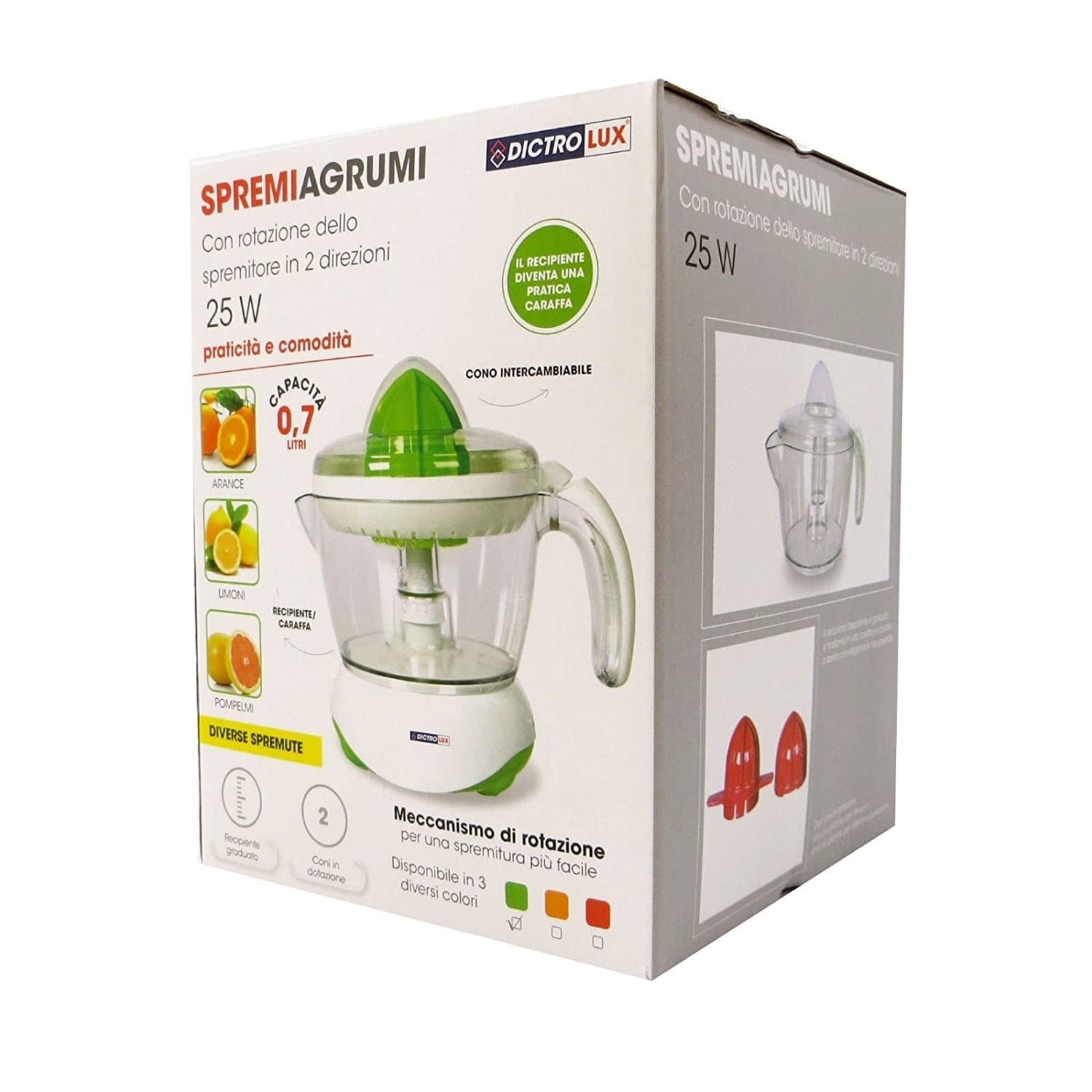 SPREMIAGRUMI 25W PER LA CUCINA ELETTRICO SPREMUTE SUCCO FRUTTA AGRUMI - 6