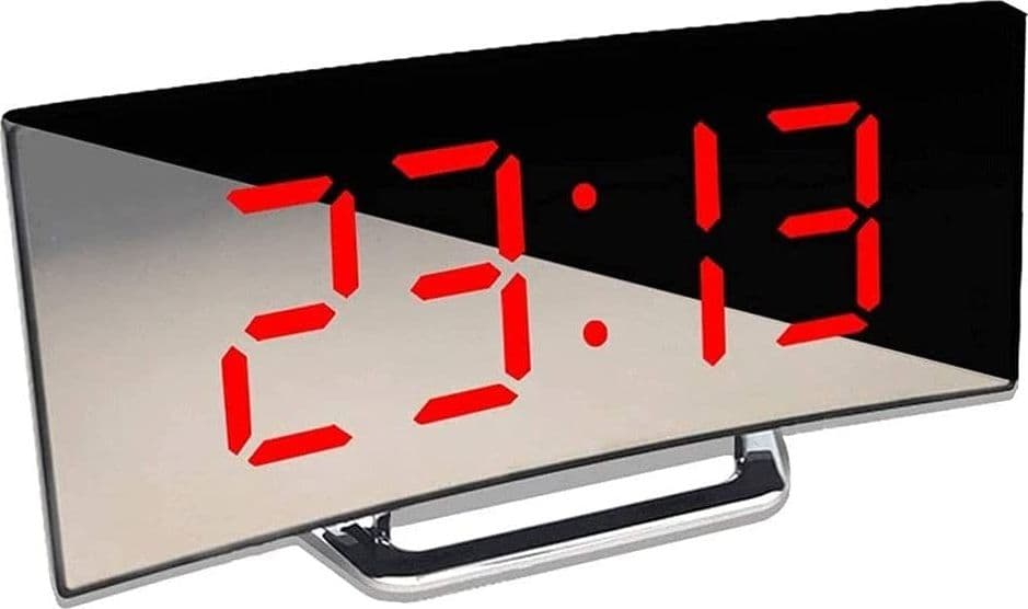 OROLOGIO SVEGLIA DIGITALE CON DATARIO TERMOMETRO DISPLAY A SPECCHIO DA TAVOLO - 5