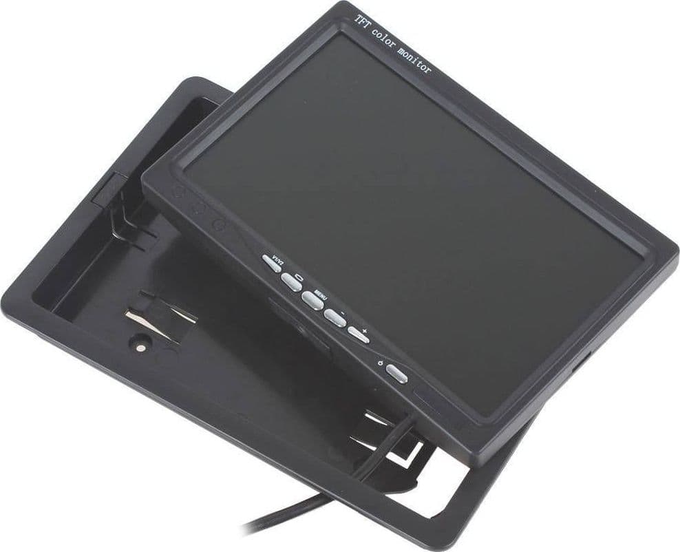 MONITOR LCD 7'' TELECAMERA TV TELEVISORE RETROMARCIA 4 INGRESSI VIDEO SORVEGLIANZA - 3
