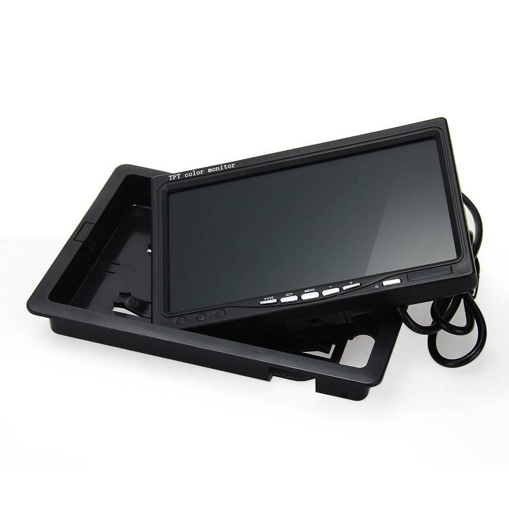MONITOR LCD 7'' TELECAMERA TV TELEVISORE RETROMARCIA 4 INGRESSI VIDEO SORVEGLIANZA - 4