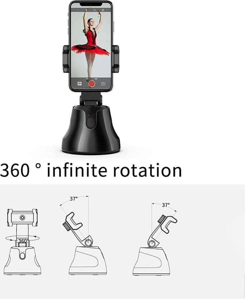 SUPPORTO PER CELLULARE FOTOCAMERA CON INQUADRATURA AUTOMATICA 360° SMART AI VLOG - 2