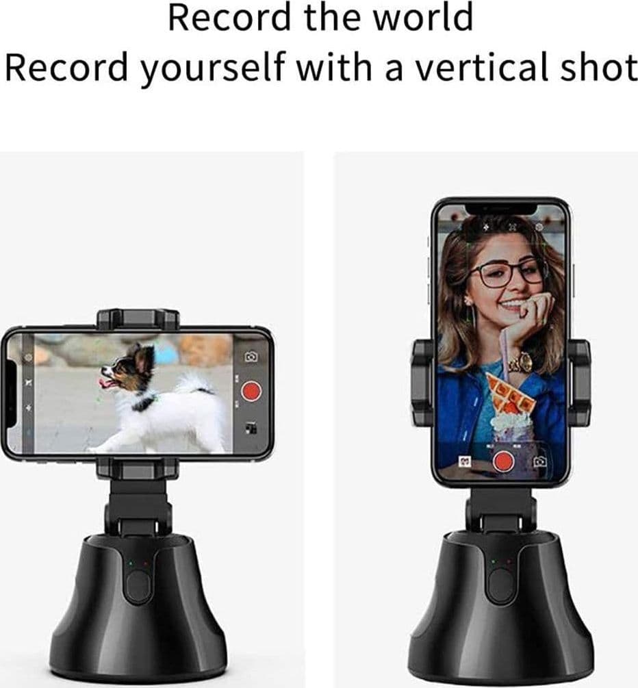 SUPPORTO PER CELLULARE FOTOCAMERA CON INQUADRATURA AUTOMATICA 360° SMART AI VLOG - 3