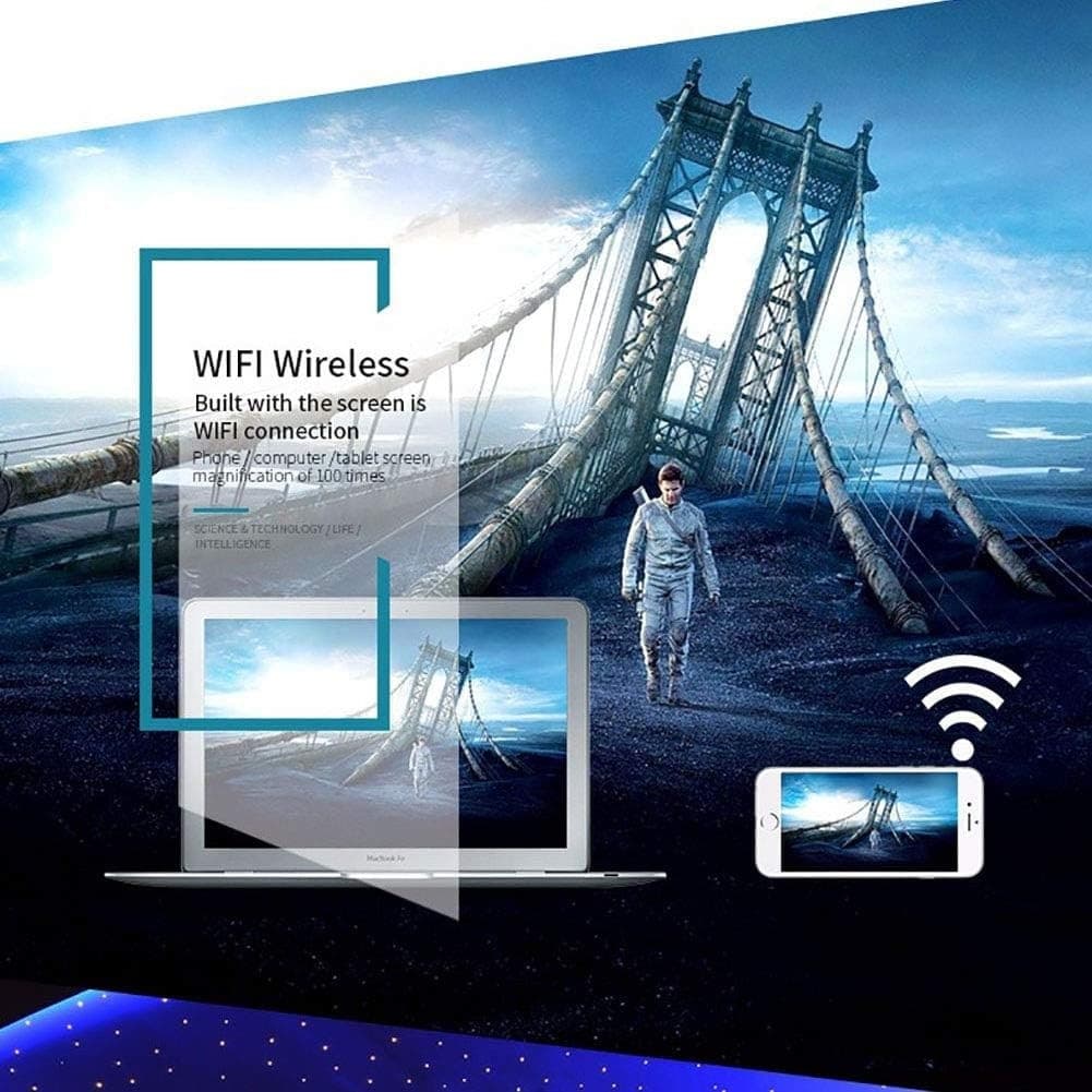 VIDEO PROIETTORE VIDEOPROIETTORE LED WIFI 1200 LUMENS HD PORTATILE 130" SD USB - 6