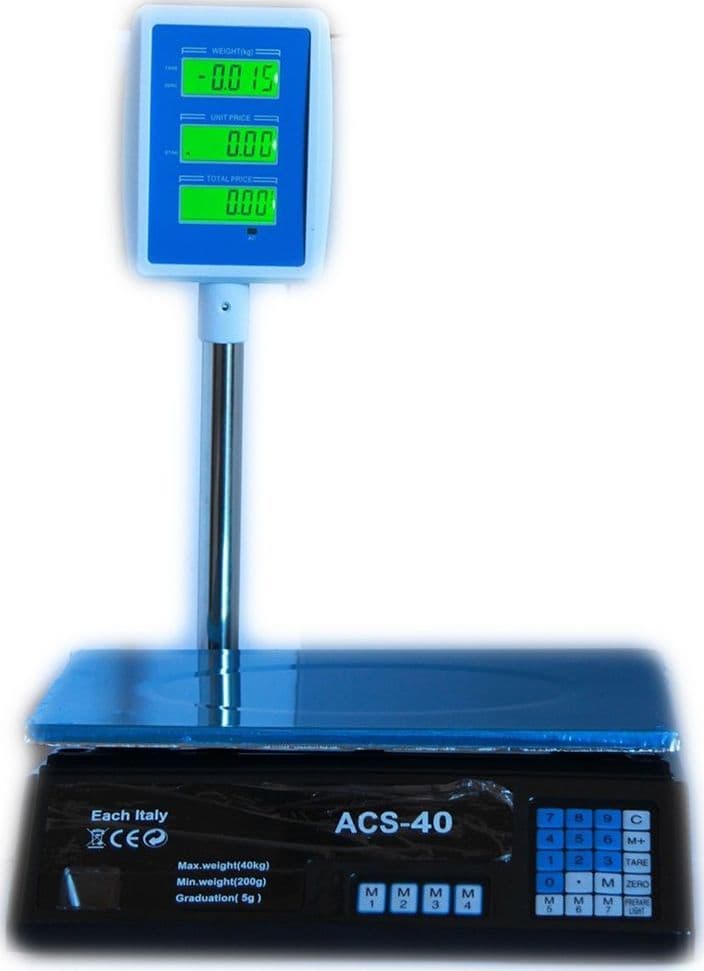 BILANCIA DIGITALE ELETTRONICA 40 KG DISPLAY LCD ELETTRONICO FRONTE RETRO PESA - 2