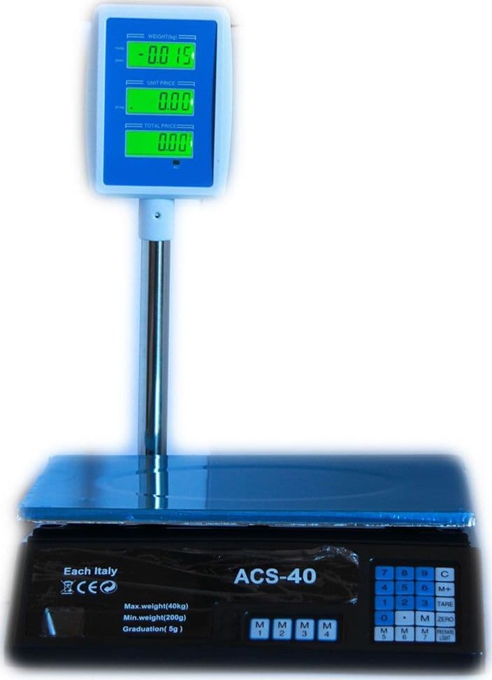 BILANCIA DIGITALE ELETTRONICA 40 KG DISPLAY LCD ELETTRONICO FRONTE RETRO PESA - 2