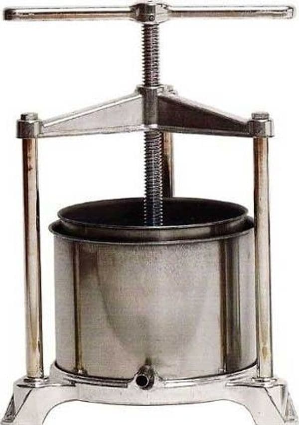 TORCHIETTO PREMITUTTO PALUMBO MEDIO PER ALIMENTI IN ALLUMINIO RACCOGLITORE INOX