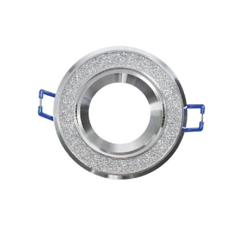 PORTA FARETTO INCASSO ORIENTABILE ACCIAIO SUPPORTO ROTONDO DECORATO GLITTER P8 - 5