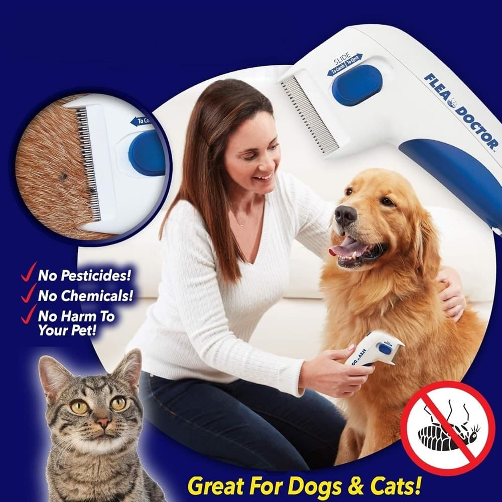 PETTINE SPAZZOLA ELETTRICA PERFETTO PER PELO GATTO CANE ANTIPULCI BATTERIE - 11