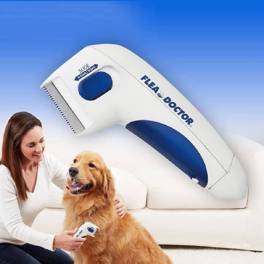 PETTINE SPAZZOLA ELETTRICA PERFETTO PER PELO GATTO CANE ANTIPULCI BATTERIE - 4