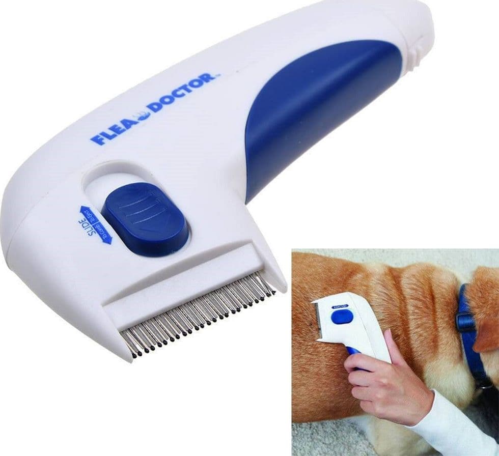 PETTINE SPAZZOLA ELETTRICA PERFETTO PER PELO GATTO CANE ANTIPULCI BATTERIE - 5