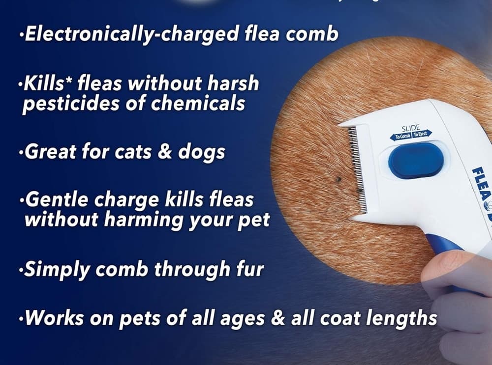 PETTINE SPAZZOLA ELETTRICA PERFETTO PER PELO GATTO CANE ANTIPULCI BATTERIE - 10