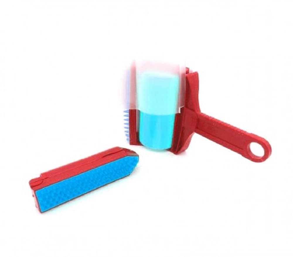 SPAZZOLA LAVABILE 2 IN 1 LEVAPELUCCHI RULLO RIMUOVE PELI TOGLI SILICONE SPORCO - 2