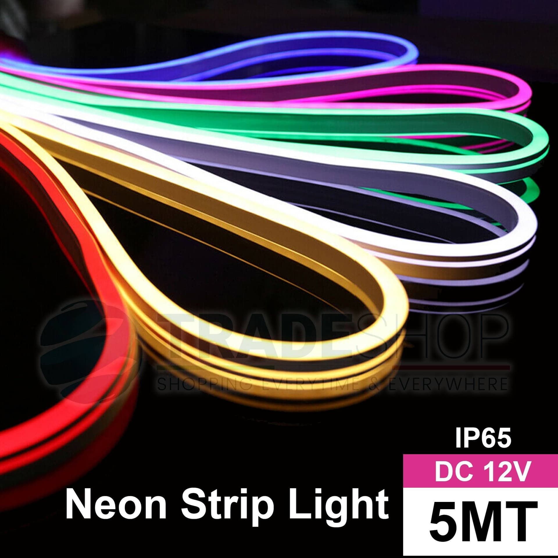STRIP LED FLUORESCENTE EFFETTO TUBO NEON COLORATO IMPERMEABILE IN SILICONE DC12V - 2