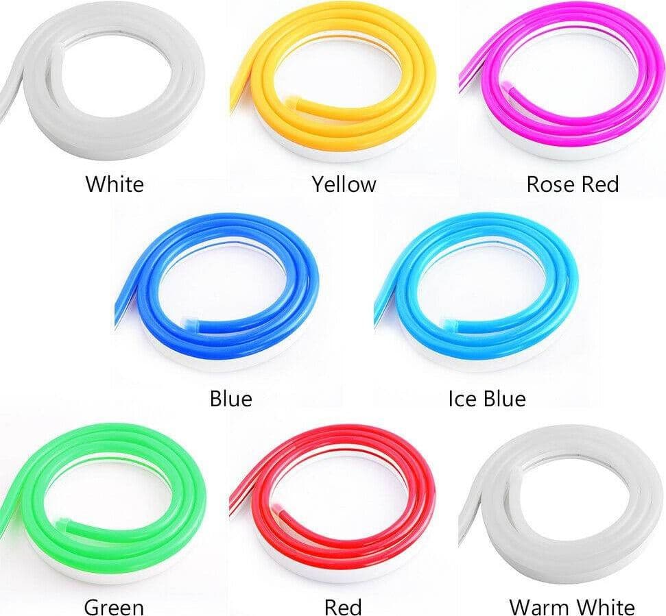STRIP LED FLUORESCENTE EFFETTO TUBO NEON COLORATO IMPERMEABILE IN SILICONE DC12V - 5