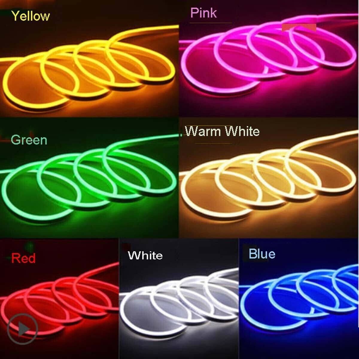 STRIP LED FLUORESCENTE EFFETTO TUBO NEON COLORATO IMPERMEABILE IN SILICONE DC12V - 10