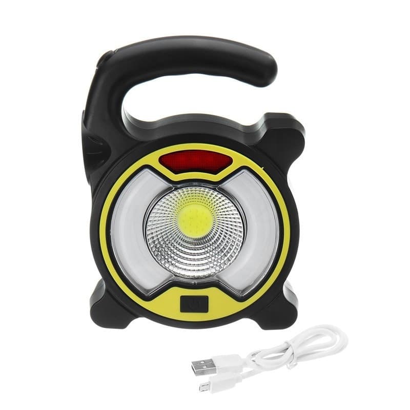 TORCIA LED COB EMERGENZA LUCE FARO DA LAVORO RICARICABILE CON PANNELLO SOLARE - 8