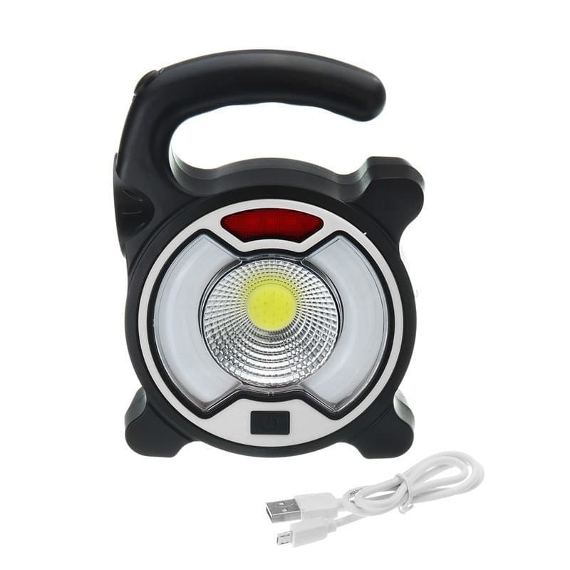 TORCIA LED COB EMERGENZA LUCE FARO DA LAVORO RICARICABILE CON PANNELLO SOLARE - 9