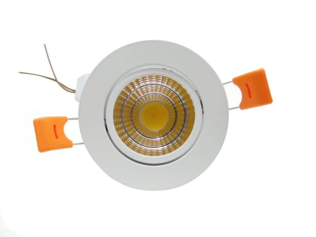 FARETTO LED COB INCASSO MOLLE ALETTE CORNICE BIANCA LUCE BIANCO CALDA FREDDA 5 W - 2