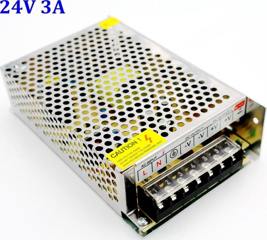 ALIMENTATORE TRASFORMATORE STABILIZZATO PER STRISCE LED 24V DC SWINTCHING AMPERE - 8
