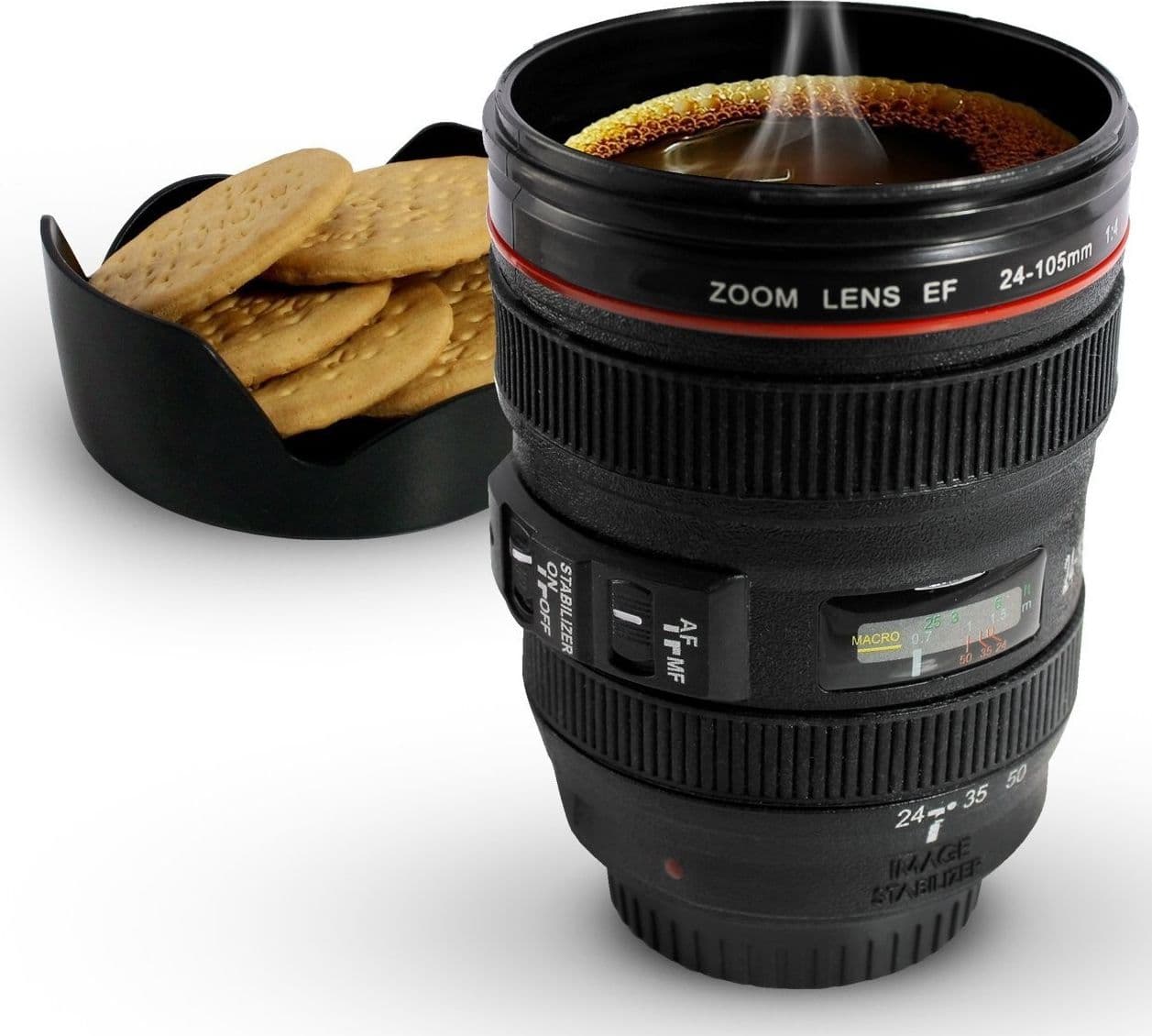 TAZZA PER BEVANDE A FORMA DI OBIETTIVO DI MACCHINA FOTOGRAFICA CON COPERCHIO - 2