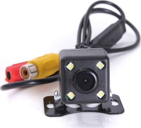 TELECAMERA RETROMARCIA RETROCAMERA CON STAFFA AUTO CAMPER SUV FILO COLORI 4 LED - 2