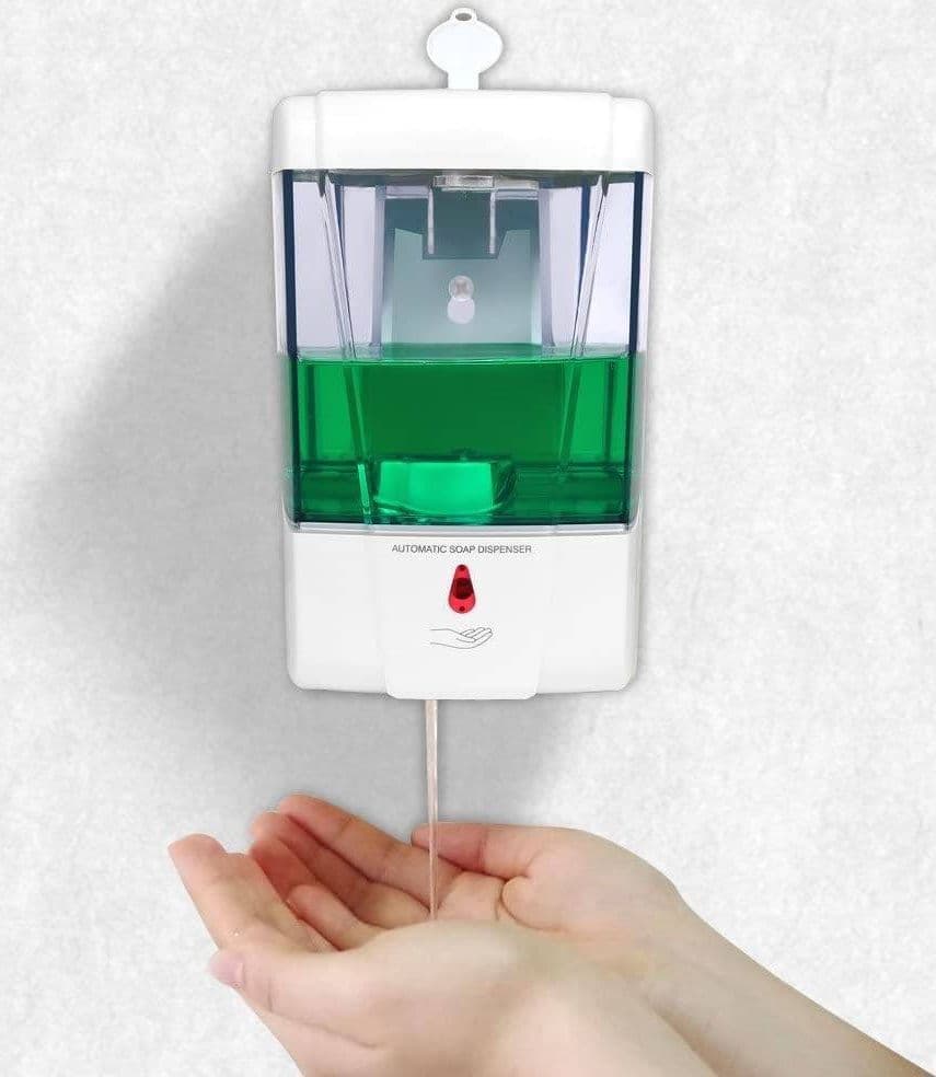 DISPENSER EROGATORE DOSATORE SAPONE AUTOMATICO INFRAROSSI CON FOTOCELLULA 600ML - 2
