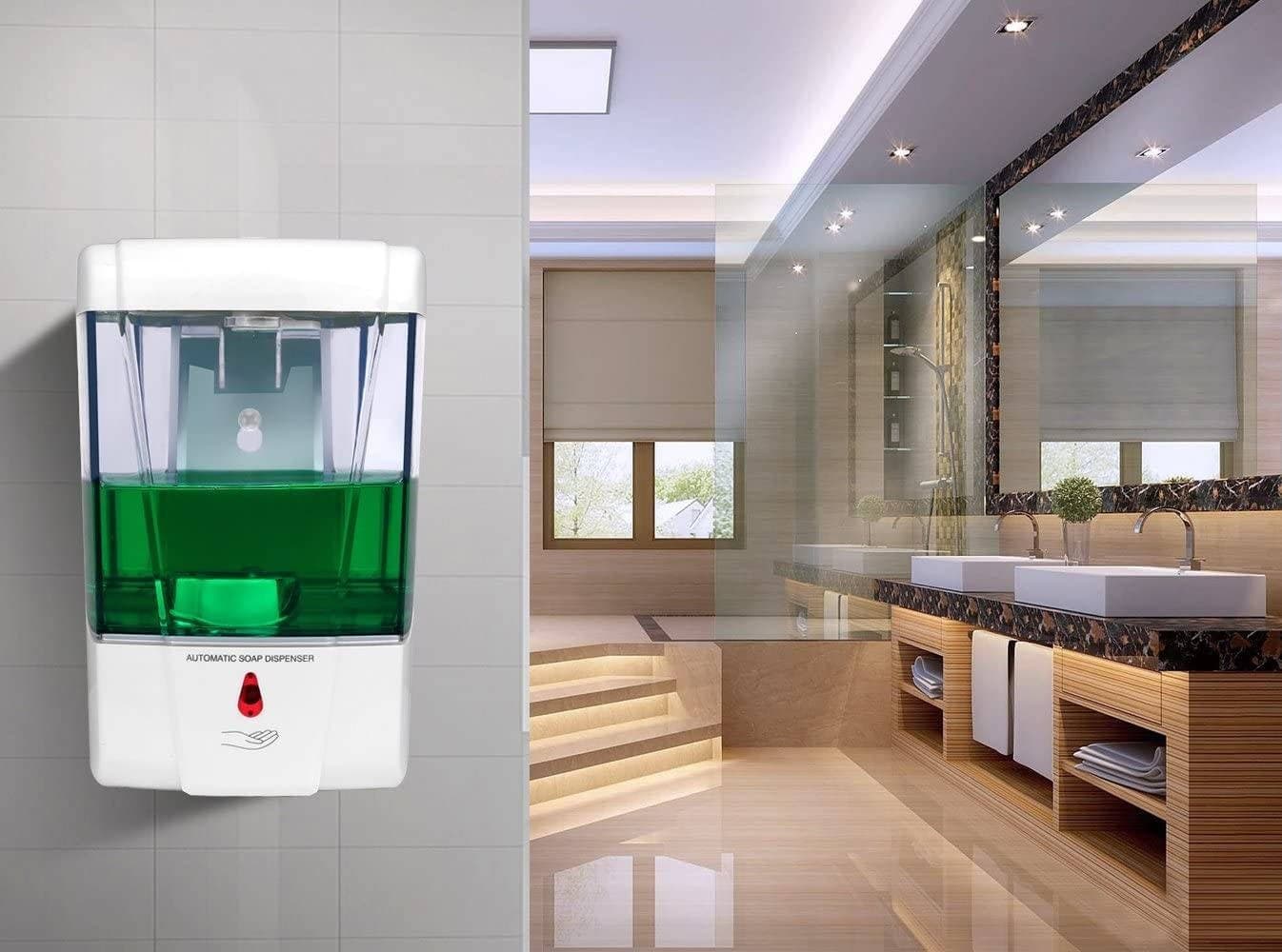DISPENSER EROGATORE DOSATORE SAPONE AUTOMATICO INFRAROSSI CON FOTOCELLULA 600ML - 3