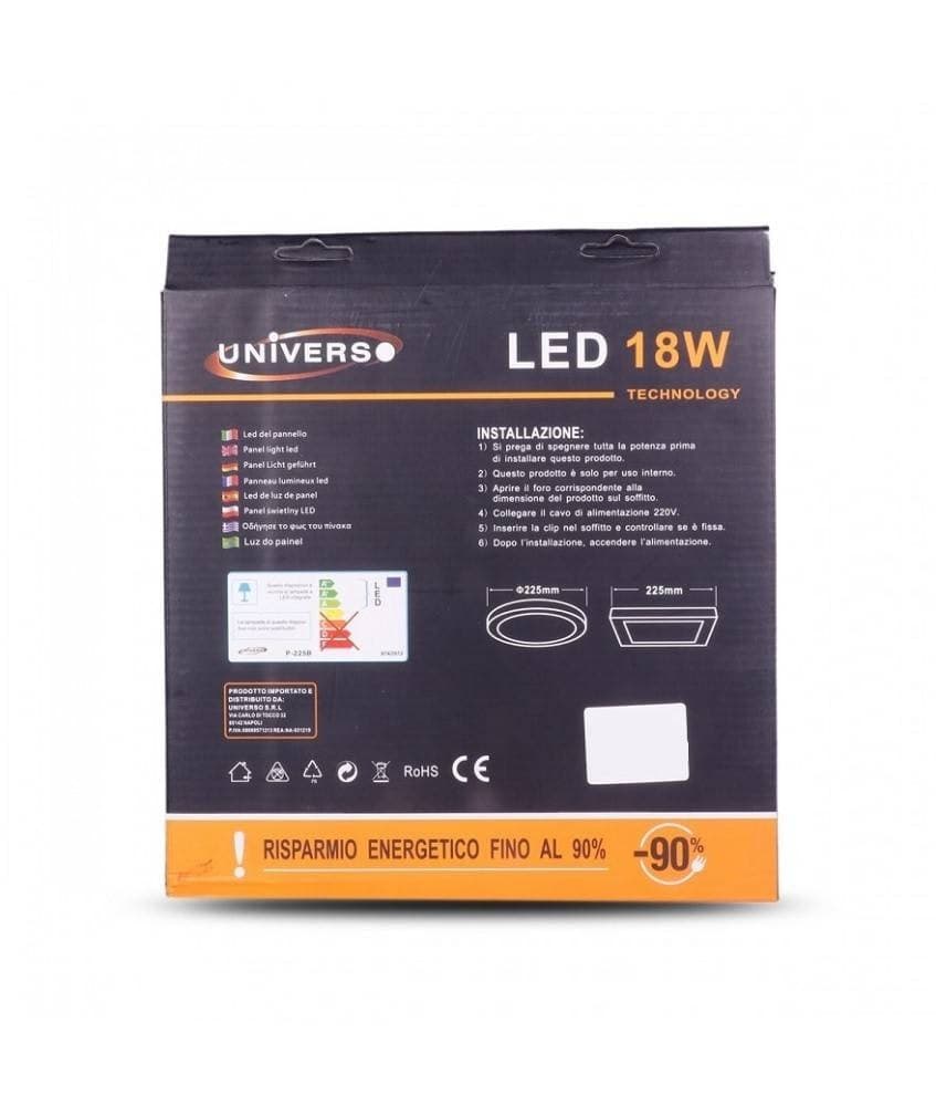 PANNELLO PLAFONIERA LED 18W TONDO PVC LUCE BIANCO CALDO FREDDO NATURALE P22 - 3