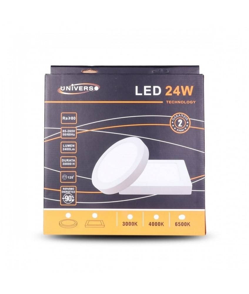 PANNELLO PLAFONIERA LED 24W TONDO PVC LUCE BIANCO CALDO FREDDO NATURALE P - 2