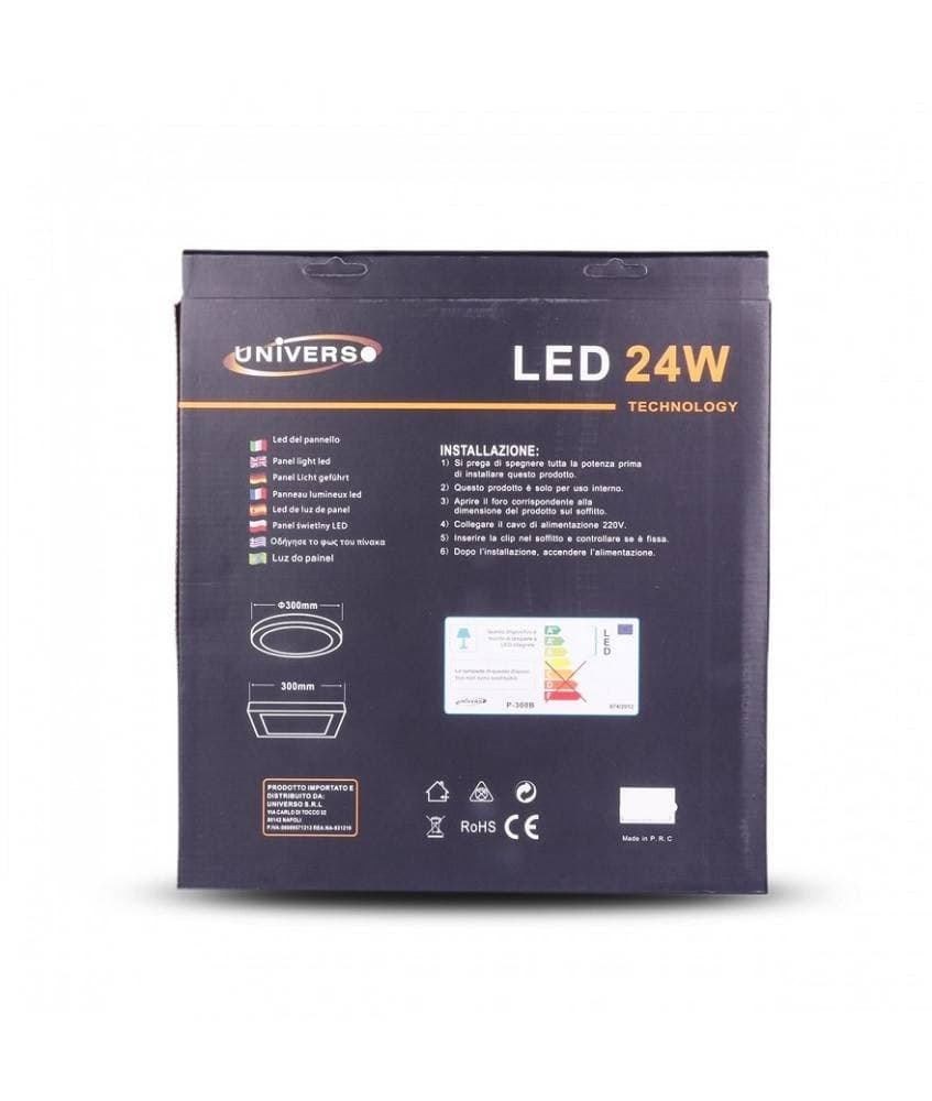 PANNELLO PLAFONIERA LED 24W TONDO PVC LUCE BIANCO CALDO FREDDO NATURALE P - 3