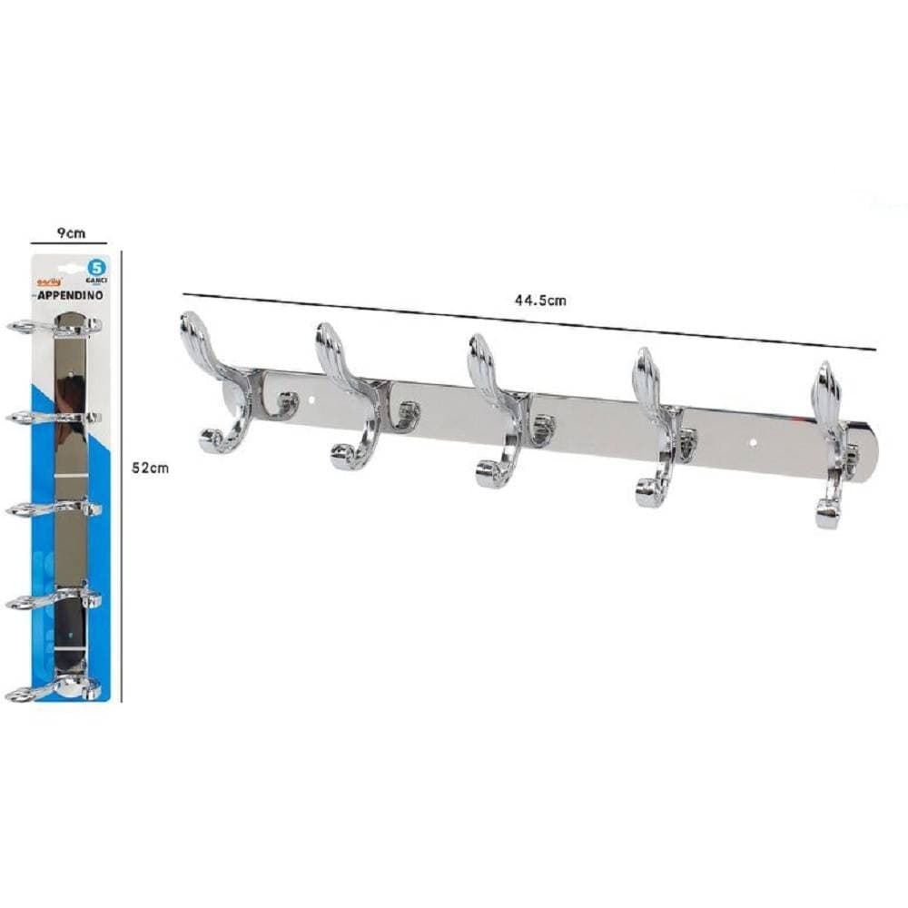 APPENDINO APPENDI ABITI MULTIUSO A 5 GANCI ALI FINITURA CROMO LUCIDO 52182 - 2
